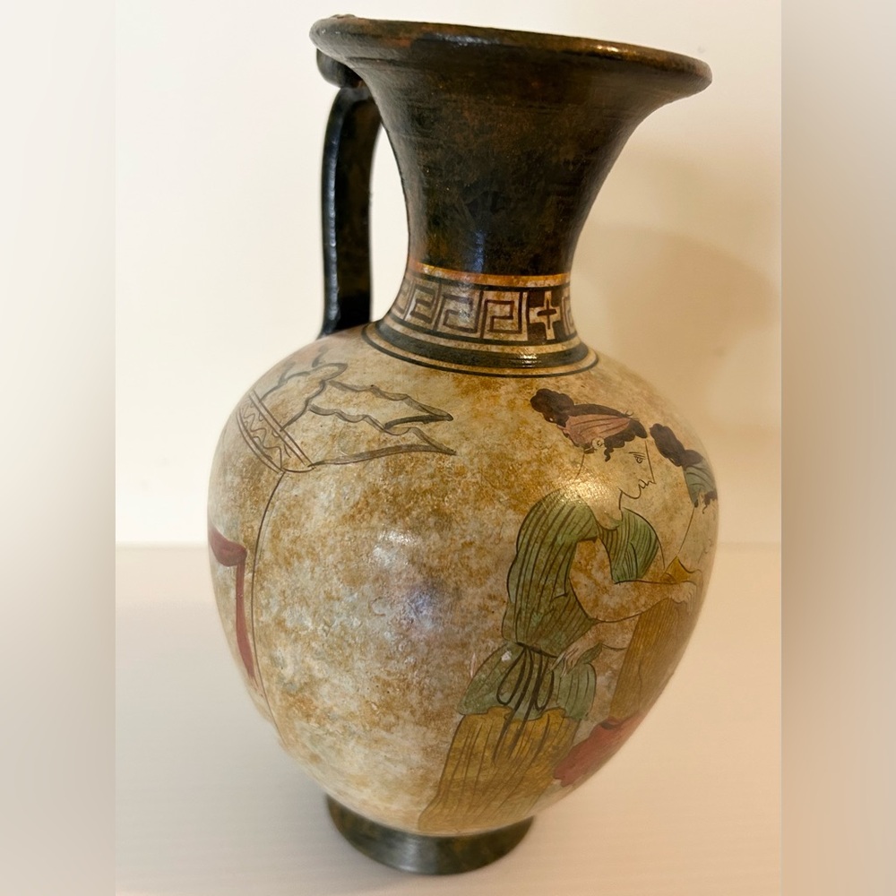 COPY‎ Attic Oinochoe Pottery Jug Hand Painted C. Carmiris 500 B.C. Style READ